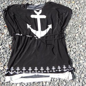 5th & Love Silk Anchor Tie Waist Dress Size M